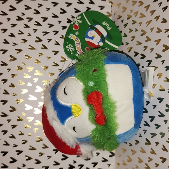 Brand new Squishmallows Puff the Penguin Christmas plush pillow - Picture 1 of 7